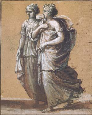 Two Female Figures (mk17), Claude Lorrain